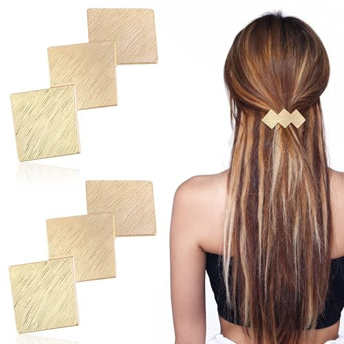 2 Stück Französische Haarspangen, Damen Haarspange, Dutt Haarspange Metall Haarhalter Clips Dekorativer Haarschmuck für Frauen und Mädchen (Gold4)