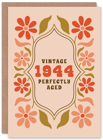 Artery8 Vintage Year Floral Flowers Her Born 1944 Aged 81 Years Old 81st Birthday Card Mum Gran Wife