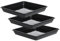 Lot de 3 soucoupes carrées pour plantes de 30 x 30 cm - Plateau de récupération d'eau pour plantes d'extérieur et d'intérieur - Assiettes de jardinage pour récupérer l'eau pour plantes en pot - Plats