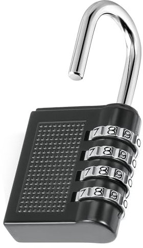 Oderra Candado de Combinación de 4 Dígitos - Seguridad de Aleación de Zinc para Taquillas, Dormitorios, Gimnasios, Cobertizos, Almacenes y Portones