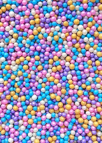 SD Pearls Zuckerstreusel,Bunter Streuselmix,Streudekor für Torten,Cupcakes,Zuckerwatte,Cake Pops und Desserts-Zuckerstreusel für Babypartys,Kindergeburtstagsfeiern (Mix Pastel, 100g)