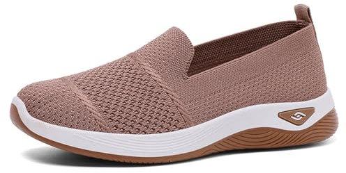 Zapatillas Mujer Deportivas Zapatos Sin Cordones Aire Calzados para Correr en Asfalto Diseno Moderno Calado con Suela Alta Informales Malla Ideales Primavera-Verano