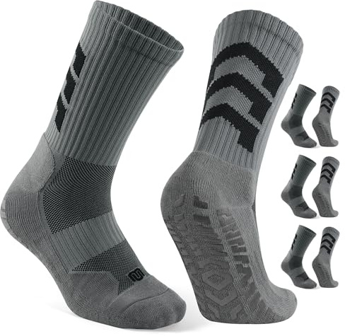 CLOSEMATE 3 Paires Chaussettes Antidérapantes Foot Homme Femme 35-38 39-42 43-46 Anti-Ampoules Résistantes Respirantes pour Sport Football Randonnée Pilates Running en Blanc Noir Gris Bleu Rouge