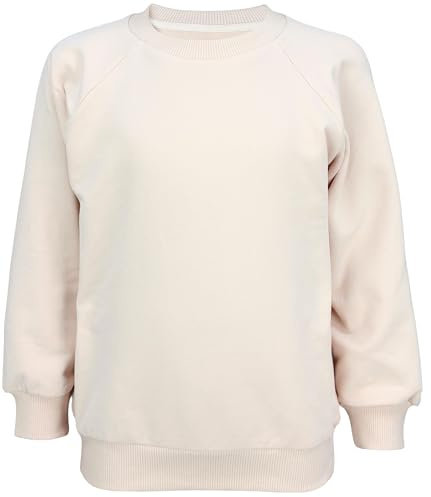 TupTam Mädchen Jungen Unisex Pullover Sweatshirt Bio-Baumwolle, Farbe: Cremebeige Uni, Größe: 86/92