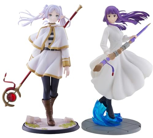 Zhongkaihua 2pcs Frieren Fern Figure Fern and Frieren Anime Action Figure Battle Form Model Standing Position Statue Tabletop Ornament Gifts