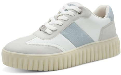 MARCO TOZZI Damen Sneaker weiches Feel Me Wechselfußbett weiches Innenfutter Modern, weiß (White/Blue), 40 EU