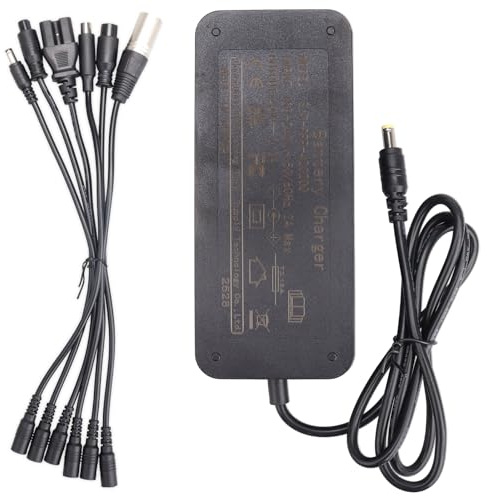 42V 2A Electric Scooter Charger Universal with 6 Connections, for Li-ion Batteries, Compatible with Xiaomi Scooter, Electric Bike, Mobility Scooter, Self-Balancing Scooter