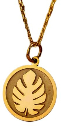 WORLD WIDE GEMS 925 sterling silver necklace 24mm |18 inch chain | monstera leaf | monstera leaf | monstera leaf | tropical | for mom| gold plating handmade jewelry |WWRPG_01288