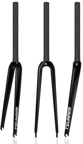 HZXQCVB 700C Fixie-Fahrrad Starre Gabel Kohlefaser Felgenbremse Vorderradgabel 1-1/8'' Gerader Rohrdurchmesser Schnellspanner 9x100mm Bahnrad-Starre Gabel