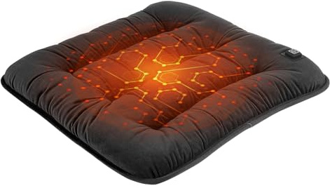 Kwak's Sitzheizung Universal, 3-Stufen Temperaturregelung, Akku-Betriebene Heizauflage mit USB, für Camping & Angeln, Antirutsch & Waschbar (Schwarz)