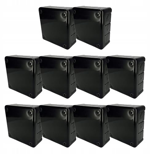 EDO Set 10x Aufputz-Abzweigdose IP55 Wasserfest 118x118x46 mm Weiß | 12-Einführungen, Halogenfrei –Verteilerdose / Anschlussdose mit Gummitüllen und Schraubverschluss für Innen- und Außen
