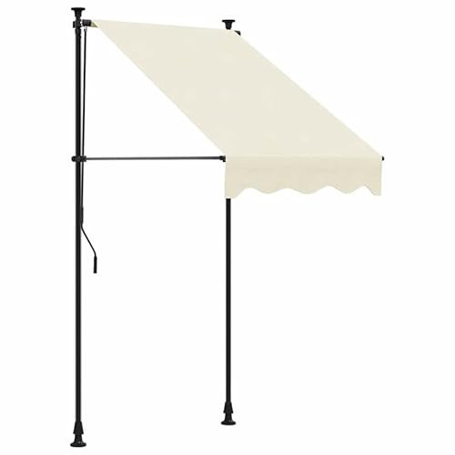 Einziehbare Markise 100x150 cm aus Stoff (180 g/m² Polyester mit PU-Beschichtung) und Stahl - Wetterbeständig und langlebig für Terrasse, Balkon und Garten