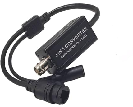 CHIZISX 4-in-1 Analog-auf-Digital-Konverter-Adapter für CCTV-Kameras mit BNC RJ45 H.265 RTSP 1080P AHD/CVBS CCTV-Konverter