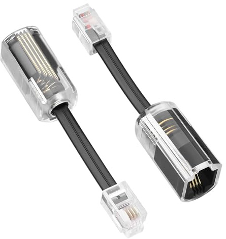 2 Stück Telefonkabel Entwirrer, Kabelentwirrer, 360 Grad drehend Telefonkabel Entwirrer, RJ9 4P4C Anti-Tangle Telefon Hörerkabel, Verhindert das Verdrillen von Telefonhörerkabeln, für Schreibtisch Tel