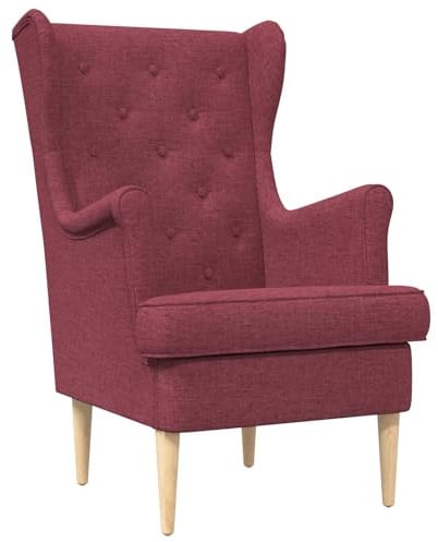 vidaXL Sessel Weinrot Stoff, Sessel, gepolstertes modernes Design, Coole Sitzgelegenheit, bequemer Schaumstoff, Stoffrahmen, Gummiholzbeine