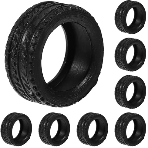 HAPINARY 8 Stück 1:64 Rc Auto Zubehör aus Schwarzem Gummi mit Einfach zu Montierenden Reifen für Spielzeugautos und Kinderspielzeug