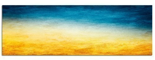 150x50cm PANORAMA BILD XXL TOP Bilder neu (abstrakter Horizont in blau gelb) NEU Wandbild xxl günstig & modern ART PRINT Wandbilder Bilder EXKLUSIVES Fotowandbild auf Leinwand und Keilrahmen Bild Leinwandbild Fotodruck modern Zeitlos Stilvoll wie ein Gemälde Ausführung schöner Kunstdruck auf echter Leinwand als Wandbild mit Rahmen. Preiswerter als Ölbild Gemälde Foto Poster Plakat mit Bilderrahmen.
