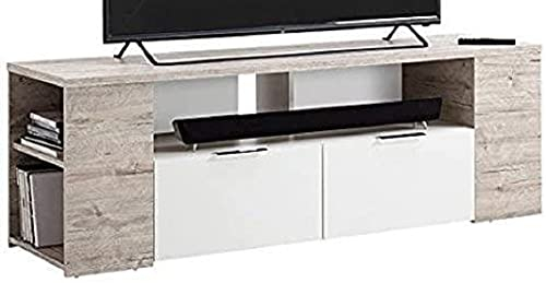 FMD Möbel, 262-001 Tabor 1 TV/Hifi-Element, Holz, sandeiche / weiß, Maße 150.0 x 40.0 x 50.0 cm (BHT)