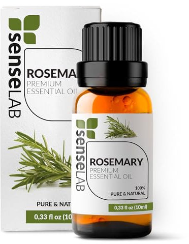 SenseLAB Olio essenziale di Rosmarino - Olio di Rosmarino Terapeutico Naturale e Puro al 100% per Umidificatore Diffusore di Aromaterapia - Olio per la Cura Dei Capelli e Della Pelle (10 ml)