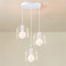 iDEGU Lampadario a sospensione Vintage, 3 Luci Lampade a Sospensione E27 in Metallo Ø15 Gabbia Design Esagono Retrò Lampada da Soffitto per Camera da Letto, Cucina, Sala da Pranzo (25cm Base, Bianco)