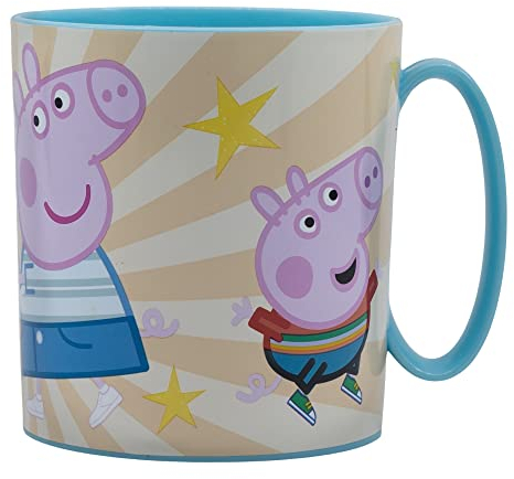 Taza infantil de plástico reutilizable para microondas de 390 ml de Peppa Pig