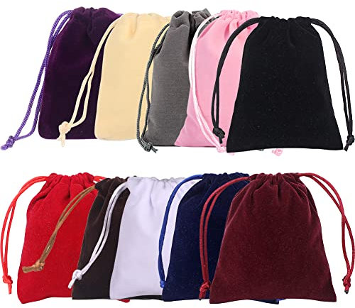 GHEART Velours Cordon Cadeau Sac, Bijoux Pochettes Sacs de Bonbons de Noce Faveur Sac, Noël, Mariage, Emballage de Bijoux, Emballage de Cadeau, Sac D’emballage de Cadeau de Velours, 10pcs(7 × 9cm)