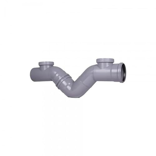 Sifone firenze orizzontale in polipropilene (2 Tappi) - Diametro 50
