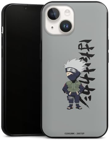 Slim Case extra dünn kompatibel mit Apple iPhone 14 Silikon Handyhülle schwarz Hülle Offizielles Lizenzprodukt Naruto Shippuden Kakashi