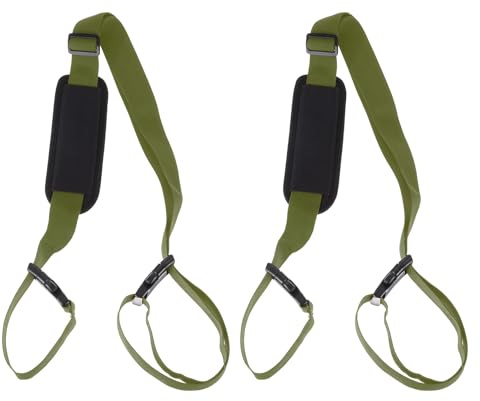 PATIKIL Correas de transporte para silla de playa, paquete de 2 correas de hombro ajustables para silla plegable, color verde oscuro