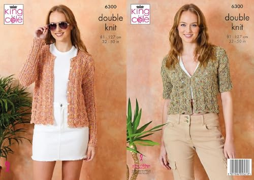 King Cole Womens Knitting Pattern Double Knit DK Ladies Cardigans (6300)