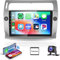 Podofo Carplay Radio de Coche para Citroen C4 2004-2009, Radio de Coche con Pantalla táctil de 9 con Wireless Carplay Android Auto, HiFi/BT/GPS/WiFi/FM/RDS/USB+Cámara Trasera