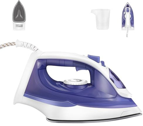 Dampfbügeleisen 2400 Watt, Yabano Keramik-Bügelsohle Bügeleisen mit Extra-Dampfstoß, Selbstreinigungs & Sprühwasserfunktion, Antikalk-System, 350ml, Tropfstopp, Vertikaldampf Grün