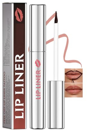 Matte Finish Peel Off Lip Stain Waterproof Lip Liner Long Lasting Color Rich Pigment Silky Texture Non-Sticky Hydrating Tint Transfer Proof for Natural Look and Precise Application (Rose Pink)