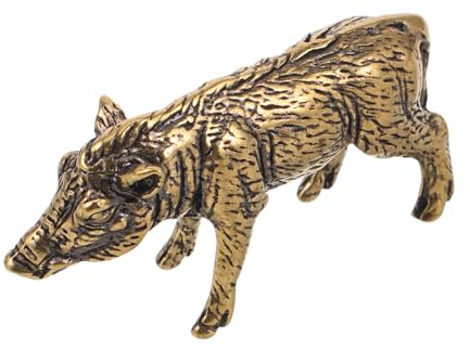 Toyvian Wildschweinfigur Aus Messing Kleine Tierfigur Als Teestuben-Dekorationsaccessoire Und Home-Office-Figur Rustikale Skulptur Für Wohnzimmer Büro Garten Regal Tisch Briefbeschwerer