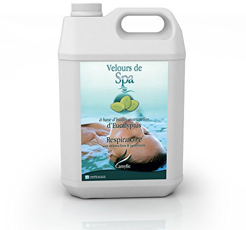Camylle - Velours de Spa Eucalyptus - Fragrance à base d'Huiles Essentielles 100% Pures et Naturelles pour Spa - Respiratoire aux arômes frais et pénétrants - 5000ml