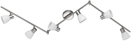 Trio Leuchten LED-Schiene Carico, nickel matt / chrom, Glas weiß gewischt 871510607