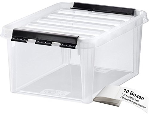 ORTHEX Smart Store Classic 10 / 10 Stück Aufbewahrungsboxen mit Clip-Verschluss im SET, inkl. Beschriftungsetiketten