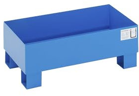 EUROKRAFT | Cuve de rétention 60 l | L x l x h 800 x 500 x 290 mm | modèle homologué | peint époxy bleu | sans caillebotis