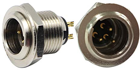 zdyCGTime DIY 3 Pin Mini XLR Adapters 3 Pin Mini XLR Male Socket Connector for Mic (Microphone) and Chassis Panel Mount XLR Aviation Circular Plug Connector(2packs)