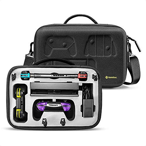 tomtoc Storage Case for Nintendo Switch/OLED, Carrying Case Fit Pro Controller and 36 Games, Hard Shell Protective Case Fit Complete Set of Accessories for Travel and Party