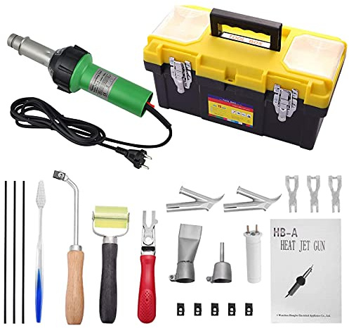 KKTECT Heißluftpistole 1600 W Kunststoffschweißgerät 20 ℃ - 600 ℃ Bodenschweißgerät variable Temperaturregelung 21teiliges Heißluftpistolen-Set DIY-Abbeizen von Farbe, schrumpfendem PVC, Heimwerker