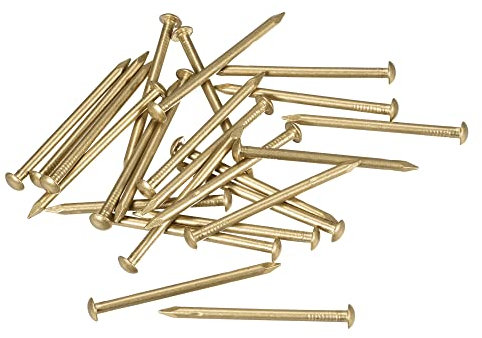sourcing map Small Tiny Brass Nails 2.8x45mm for DIY Decorative Pictures Wooden Boxes Household Accessories 25pcs