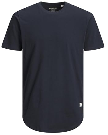 JACK & JONES Men's Essential Tee Plus Size Crew Neck Short-Sleeve Top Oversized T-Shirt JJENOA, Colours:Navy, Size:7XL