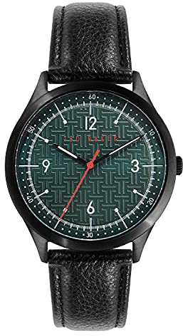 Ted Baker Herren Analog Quarz Uhr mit Leder Armband BKPMHS1159I