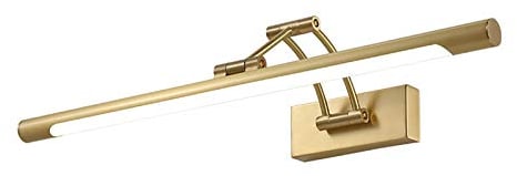 HKLY Vintage Spiegelleuchte Messing Antik, LED Spiegellampe badezimmer Retro mit Swing Arm, IP44 Badleuchte Schminklicht 3000K Warmweiß Wandleuchte Bad Vintage für Spiegelschrank,45cm/8w