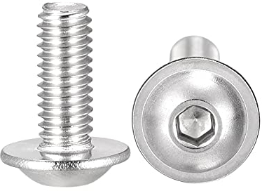 sourcing map 50 Stück Linsenkopfschrauben Innensechskant M4*10mm Rundkopfkantschrauben 304 Edelstahl Befestigungsschrauben, Maschinenschraube mit Vollgewinde