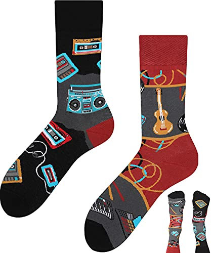 TODO Lustige Socken Herren und Damen, Coole Socken mit Motiv - Bunte, Mehrfarbige, Verrückte (43-46, Musik)