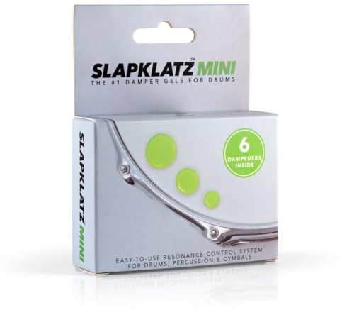 SlapKlatz MINI Drum Gel Dämpfer - Alien Green - 6 Pads in 3 Größen - Aufbewahrungstasche im Lieferumfang enthalten
