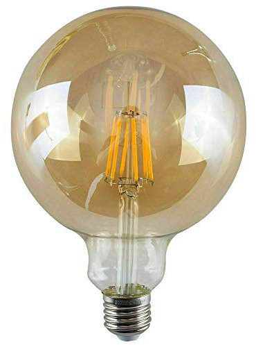 LEDSone G125 E27 8W LED Edison dimmbare Vintage Bernsteinglas Glühbirnen, warmweiß 2700 K, ideal für Heimdekoration, Hängelampen, Kronleuchter, Restaurant- und Barbeleuchtung