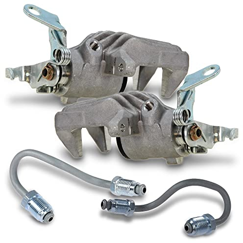ATEC Germany 2x Bremssattel hinten links und rechts Bremszange ohne Halter Faustsattel, inkl. Bremsrohr Bremsleitung, Kompatibel mit A udi A3 (8P1), A3 Cabriolet (8P7), A3 Sportback (8PA), SEAT ALTEA